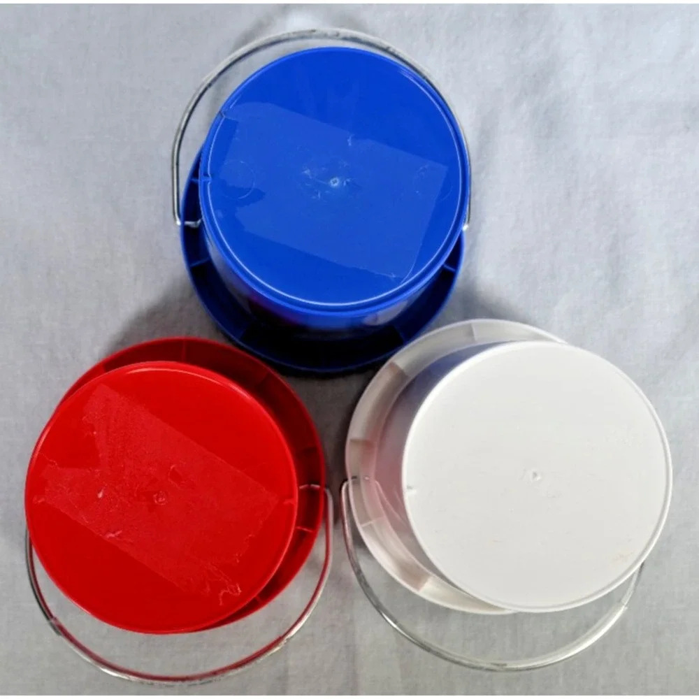 Set of 3 Walmart Mini Buckets Red White Blue Patriotic Decor No Lids